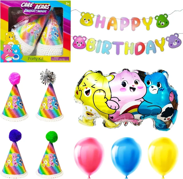 Alt view image 14 of 14 - LUV HER Care Bears Birthday Decorations 31pc Room Decorations Original Care Bears Party Supplies: Party Hats Birthday Banners Balloons Rainbow Party Favor Baby Shower Gender Reveal Decor 3+