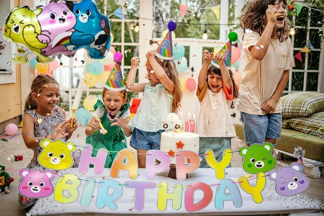 Alt view image 13 of 14 - LUV HER Care Bears Birthday Decorations 31pc Room Decorations Original Care Bears Party Supplies: Party Hats Birthday Banners Balloons Rainbow Party Favor Baby Shower Gender Reveal Decor 3+