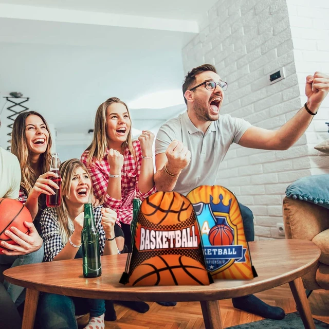 Alt view image 9 of 12 - Talltalk 48 Pcs Basketball Party Favors Gifts Sets Kids Basketball Team Gifts 16 Sets Goodie Bags Stuffers Drawstring Candy Snack Bag Motivational Wristband Sport Keychains for Birthday Party Supplies