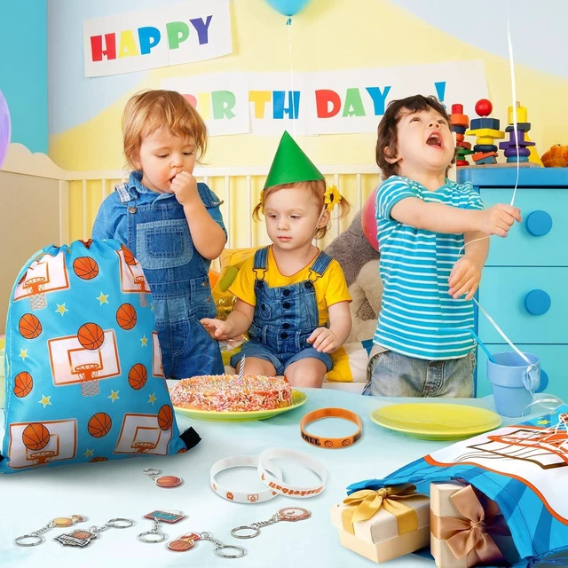 Alt view image 10 of 12 - Talltalk 48 Pcs Basketball Party Favors Gifts Sets Kids Basketball Team Gifts 16 Sets Goodie Bags Stuffers Drawstring Candy Snack Bag Motivational Wristband Sport Keychains for Birthday Party Supplies