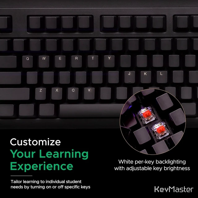 Alt view image 11 of 14 - Keymaster Learn to Type Keyboard; Typing Practice with Show or Hide Keys; Blank Key Caps; Teach Students to Touch Type; Keymaster Mechanical Training Tool; Better Than Keyboard Cover or Skin