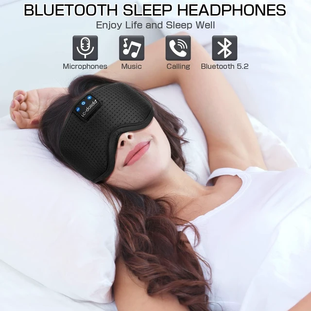 Alt view image 10 of 12 - Sleep Headphones Sleep Mask with Bluetooth Headphones, LC-dolida Eye Mask for Sleeping Eye Pillow Sleeping Headphones for Side Sleepers Thin Speaker Cool Gadgets Gifts for Men&Women