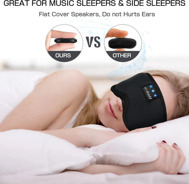 Alt view image 9 of 12 - Sleep Headphones Sleep Mask with Bluetooth Headphones, LC-dolida Eye Mask for Sleeping Eye Pillow Sleeping Headphones for Side Sleepers Thin Speaker Cool Gadgets Gifts for Men&Women