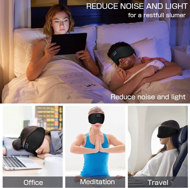 Alt view image 12 of 12 - Sleep Headphones Sleep Mask with Bluetooth Headphones, LC-dolida Eye Mask for Sleeping Eye Pillow Sleeping Headphones for Side Sleepers Thin Speaker Cool Gadgets Gifts for Men&Women