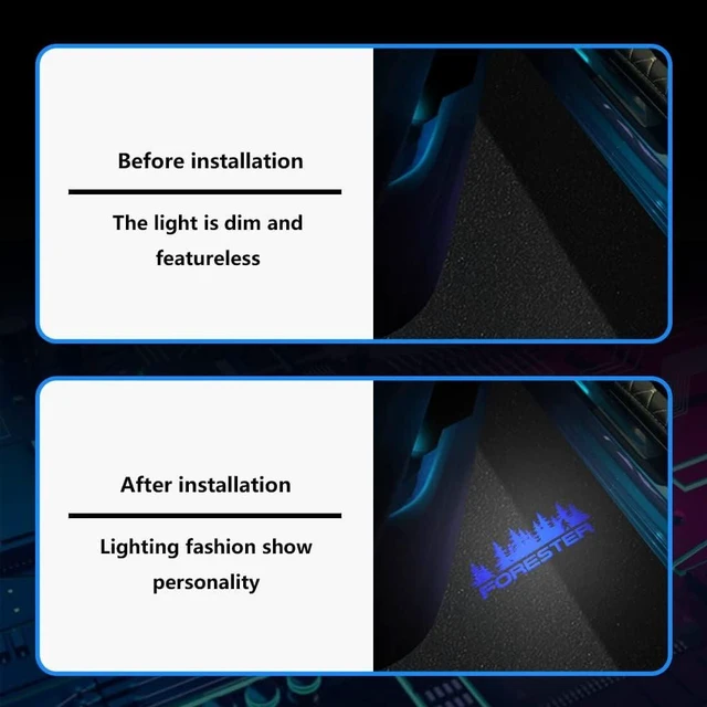 Alt view image 12 of 12 - 2 Pcs Non-Fading LED Car Door Logo Lights Courtesy Projector Laser Welcome Light Ghost Shadow Forester Accessories Puddle Lamp Compatible With Forester (Blue)