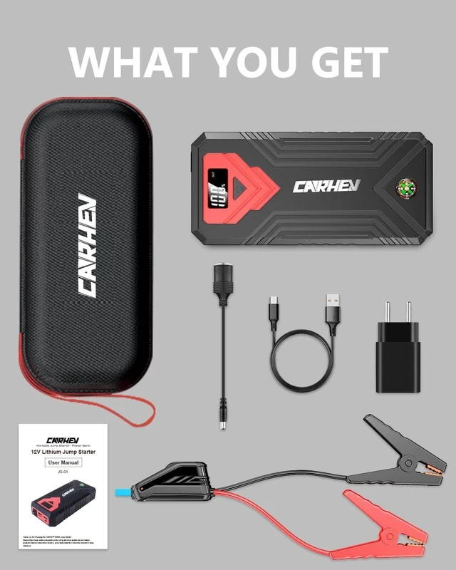 Alt view image 14 of 14 - 3000A Jump Starter, 24000mAh Car Battery Jump Starter (up to 8.0L Gas and 8.0L Diesel Engine) Battery Jumper Starter Portable, 12V Car Jumper Starter Portable with LED Light and USB QC 3.0