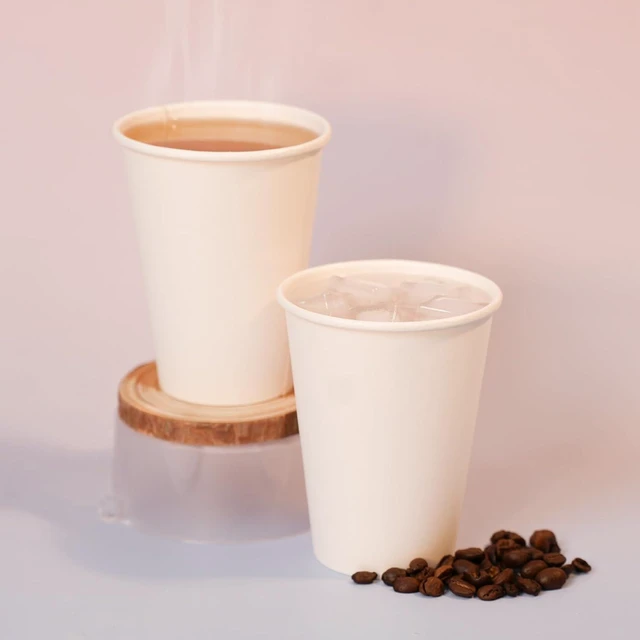 Alt view image 12 of 14 - MOUMOULIFE Disposable Paper Coffee Cups 12 oz 300 Count Bulk, Leak-Proof White Coffee Cups for Hot & Cold Beverages, Party Supplies, Recyclable Paper Cups