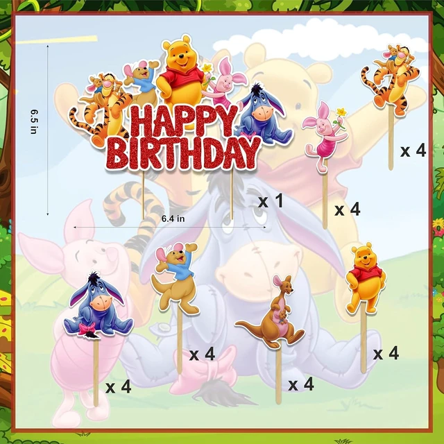 Alt view image 13 of 14 - Winie The Pooh Theme Birthday Party Supplies, Cartoon Bear Party Decoration Set, Cute Themed Celebration Decor Kit for Birthday, Table Setup, Backdrop, Home Event Decoration Supplies