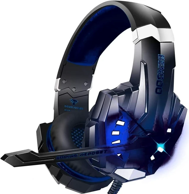 Alt view image 11 of 14 - BENGOO G9000 Stereo Gaming Headset for PS4 PC Xbox One PS5 Controller, Noise Cancelling Over Ear Headphones with Mic, LED Light, Bass Surround, Soft Memory Earmuffs for Laptop Mac - Black