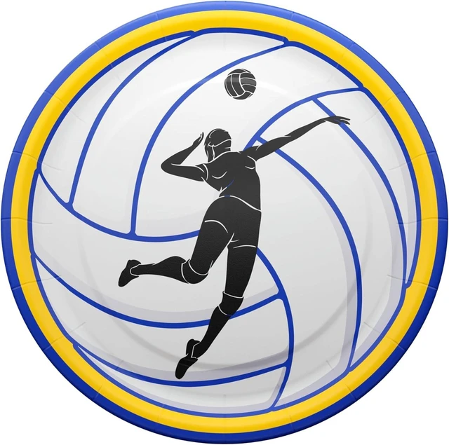 Alt view image 11 of 14 - Volleyball Deluxe Party Packs (112 Pieces for 16 Guests) - Volleyball Decorations, Sports Themed Birthday Party Supplies, Volleyball Plates and Napkins, Volleyball Party Decor, Blue Orchards