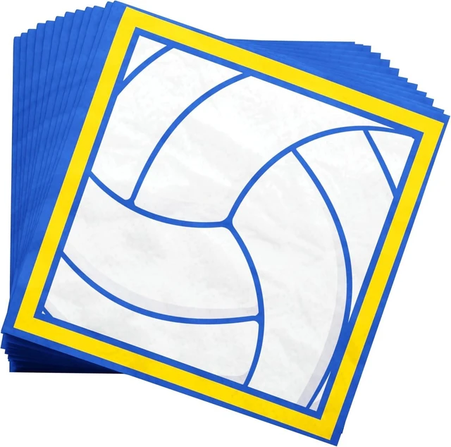 Alt view image 12 of 14 - Volleyball Deluxe Party Packs (112 Pieces for 16 Guests) - Volleyball Decorations, Sports Themed Birthday Party Supplies, Volleyball Plates and Napkins, Volleyball Party Decor, Blue Orchards