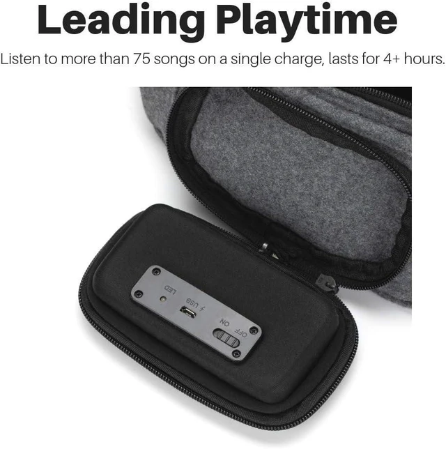 Alt view image 10 of 10 - Fannypack with Speakers. Bluetooth Fanny Pack for Parties/Festivals/Raves/Beach/Boats. Rechargeable, Works with iPhone & Android. (Grey)