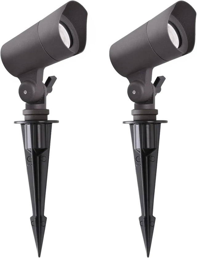 Alt view image 8 of 14 - E ENERGETIC LIGHTING LED Landscape Lights with Connectors, 12V Low Voltage, Warm White 3000k, 4W, 175LM, Outdoor Waterproof Garden Pathway Lights Wall Tree Flag Spotlights with Spike Stand, 2 Pack