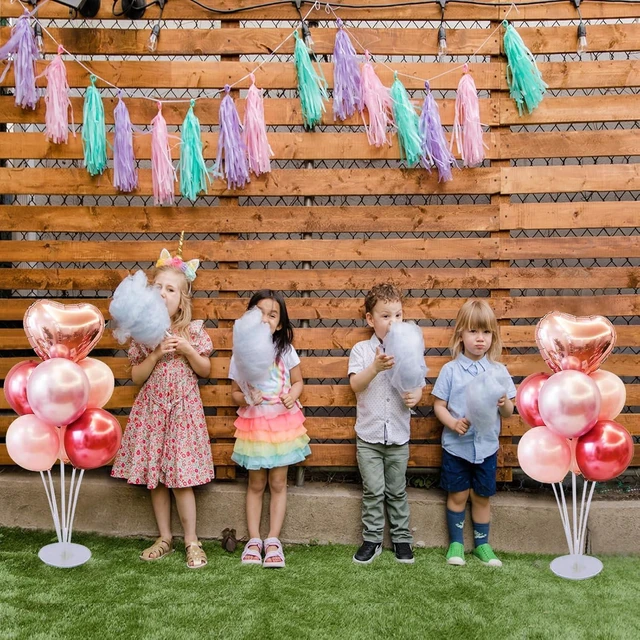 Alt view image 10 of 14 - 10 Set Balloon Stand Kit - Balloon Sticks With Base for Table Balloon Centerpiece Decorations for Birthday Graduation Gender Reveal Baby Shower Party Decorations