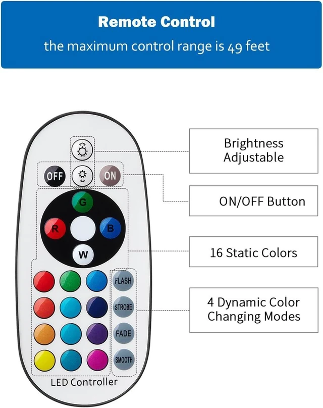 Alt view image 14 of 14 - Halloween Christmas Spotlight Outdoor: 12W RGBW LED Spot Lights Outdoor with 16 Color Changing for Yard Garden Decor | 4 Pack of IP65 Waterproof 120V Plug in Landscape Lighting with Remote