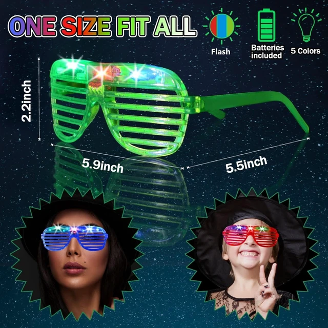 Alt view image 9 of 14 - 62 Pcs LED Light Up Party Favors 12 Glow Glasses with 50 Glow Sticks Necklaces Bracelets Bulk Light Up Toys for Christmas Easter 4th of July Party Favors Neon Carnival