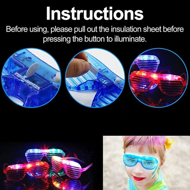 Alt view image 13 of 14 - 62 Pcs LED Light Up Party Favors 12 Glow Glasses with 50 Glow Sticks Necklaces Bracelets Bulk Light Up Toys for Christmas Easter 4th of July Party Favors Neon Carnival