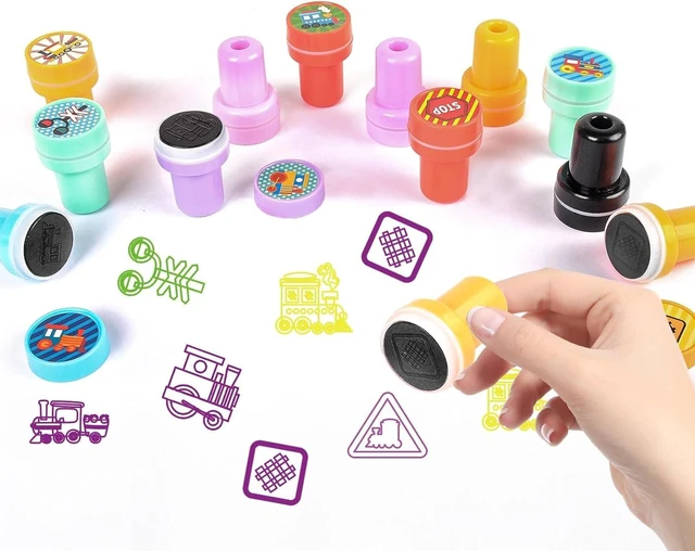 Alt view image 11 of 14 - TOQI 98 Pcs Train Party Favors,Train Print Party Supplies Include Stickers Stamps Keychains Slap Bracelets and Drawstring Bags Party Decorations for Kids TrainTheme Birthday supplies (A-Train)