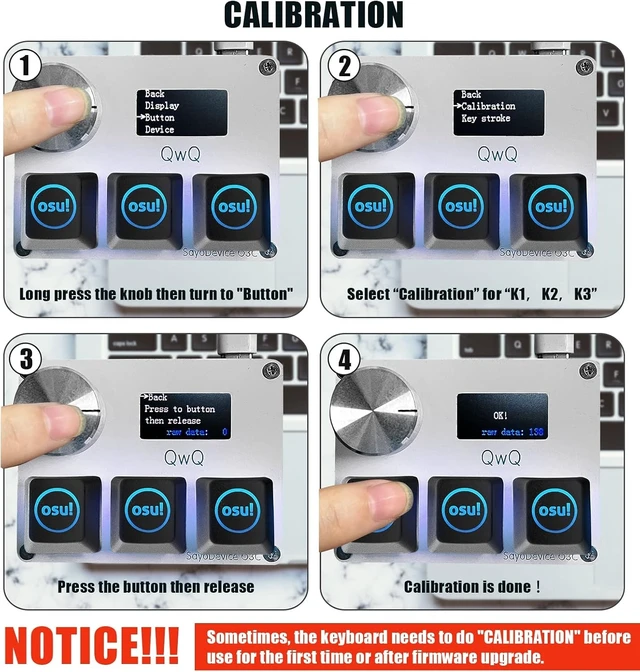 Alt view image 9 of 10 - SayoDevice O3C OSU Keyboard Rapid Trigger Hall Switches Magnetic Linear Switches Keyboard with Knob and Screen,Copy Paste,Shotcut,Macro Hotswap Mini Keypad. (with OSU keycaps-White)