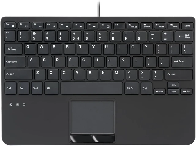 Alt view image 8 of 14 - Perixx PERIBOARD-525 US, Wired Mini USB Keyboard with Touchpad - X Type Scissor Keys - 11.18x7.17x1.1 Inches - Build-in 2 USB Hubs - US English