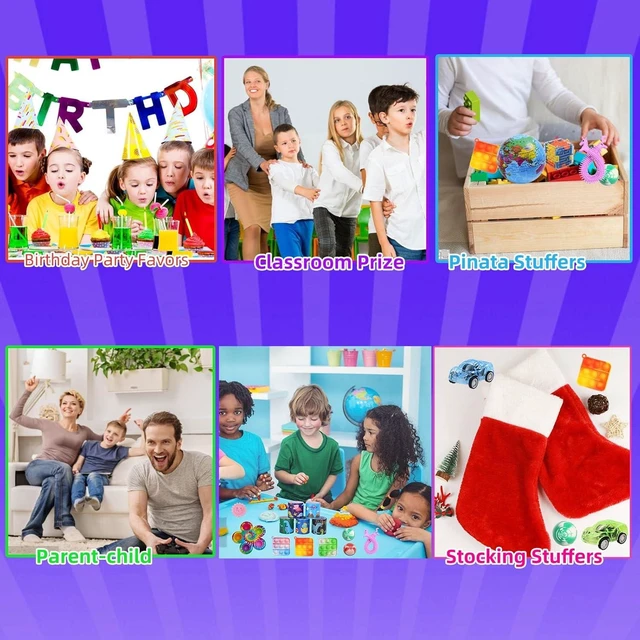 Alt view image 12 of 14 - 200 Pcs Party Favors for Kids, Fidget Toys Bulk, Birthday Gift Toys, Stocking Stuffers, Treasure Box Birthday Party, Goodie Bag Stuffers, Carnival Prizes, Pinata Filler for Classroom