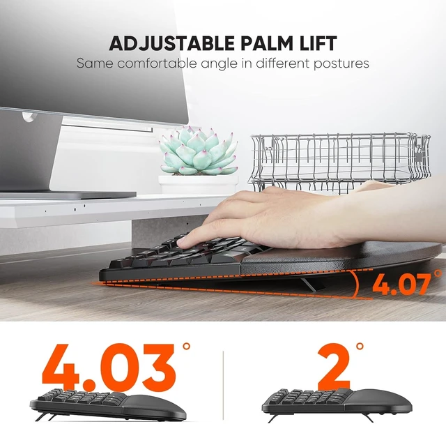 Alt view image 11 of 14 - MEETION Ergonomic Keyboard and Mouse Combo, Split Design, Vertical Mouse
