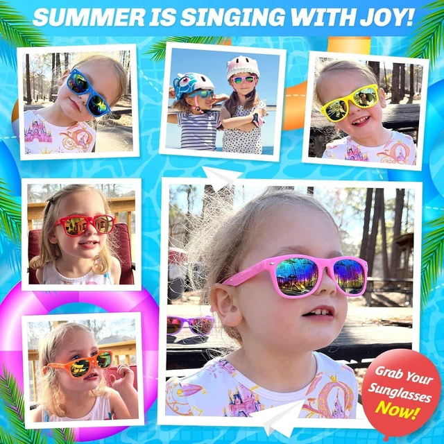 Alt view image 9 of 14 - GINMIC Party Favors Kids sunglasses, 24Pack Kids, Boys and Girls Sunglasses Bulk Age 3-8 with UV400 Protection,Party Favors For Kids, Birthday Classroom Goodie Bags Party Supplies
