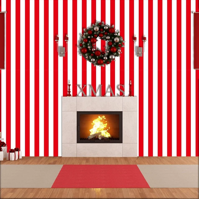 Alt view image 14 of 14 - 100Ft Long Tablecloth Roll Red and White Striped Tablecloth Carnival Circus Tent Party Supplies Halloween Christmas Plastic Picnic Table Cover for Birthday Party Circus Backdrop Banner Decoration