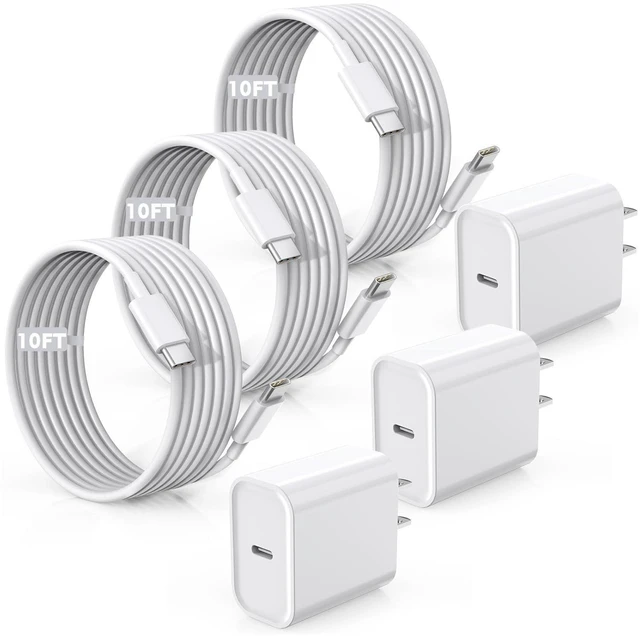 Alt view image 8 of 14 - Fast Charger for iPhone 17/16/15 Charger,10FT Extra Long Fast Charging 3Pack Block USB-C to USB C Fast Charging Cable Cord for iPhone Air/17 Pro Max/iPhone 16 Pro/16 Plus/15 Pro Max,iPad Pro/Air/Mini