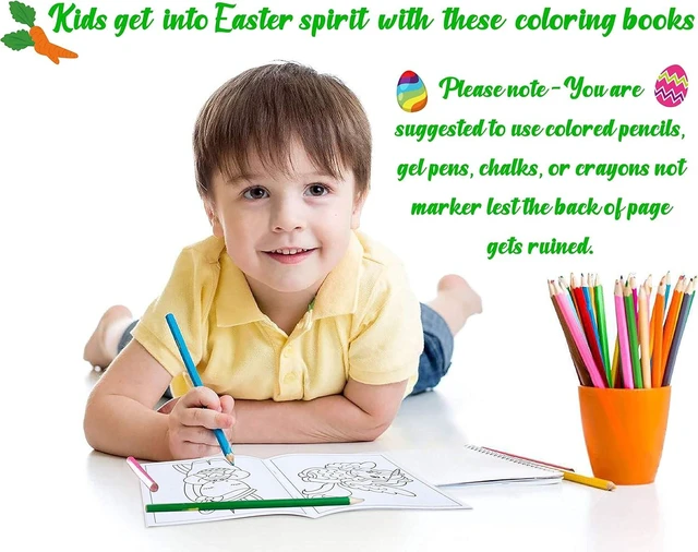 Alt view image 11 of 14 - 90shine 54PCS Easter Coloring Books for Kids-Egg Basket Stuffer Gifts Party Favors Class Activity Supplies Decorations