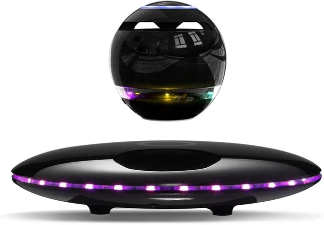 Alt view image 7 of 12 - Infinity Orb Magnetic Levitating Speaker Bluetooth 4.0 LED Flash Wireless Floating Speakers with Microphone and Touch Buttons (Black)