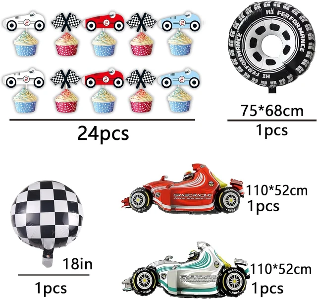 Alt view image 10 of 10 - 2 Fast Birthday DecorationsTwo Fast 2 Curious Racing 2nd Birthday Decorfor Boys Girls 2nd Bday Racing Themed Car Decoration Party Supplies