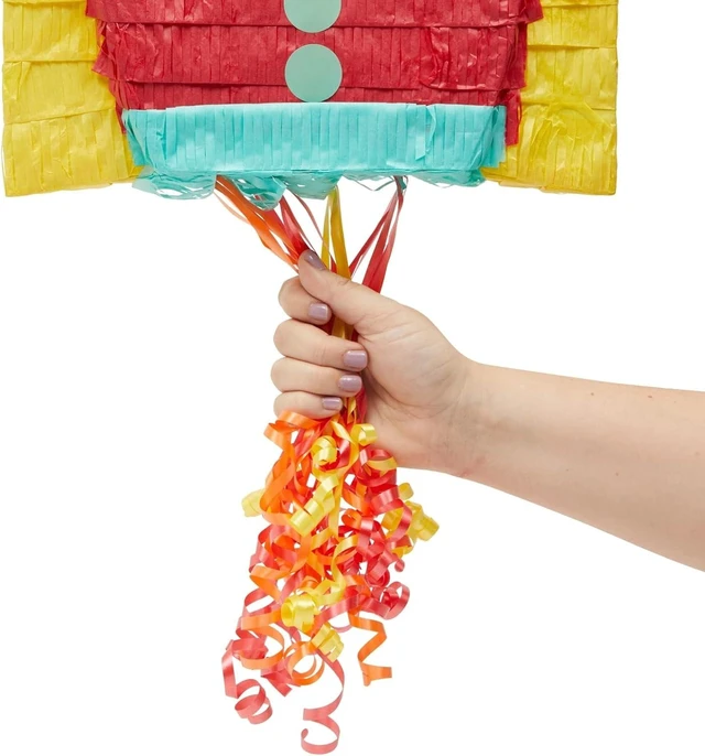 Alt view image 13 of 14 - BLUE PANDA Rocket Ship Pull String Pinata for Space Birthday Decorations, Party Supplies & Outer Space Party Decor - 16.5 x 12.5 x 3 In, Red