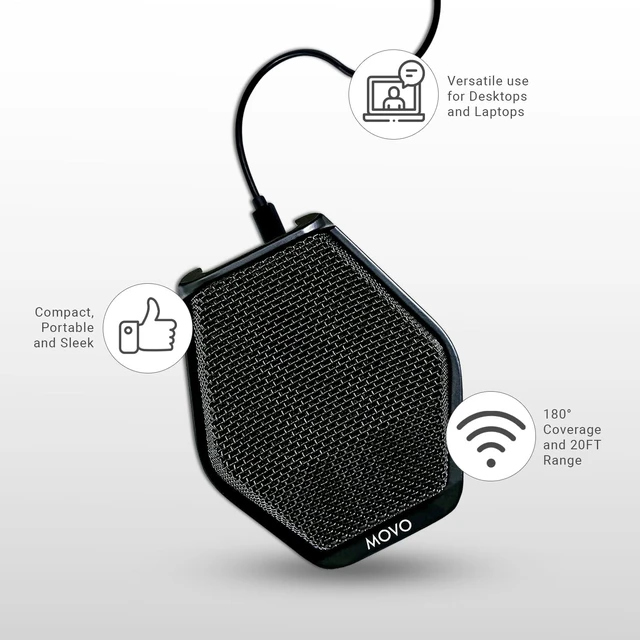 Alt view image 13 of 14 - Movo MC1000 Conference USB Microphone for Computer Desktop and Laptop with 180° / 20' Long Pick up Range Compatible with Windows and Mac for Dictation, Recording, YouTube, Conference Call, Skype