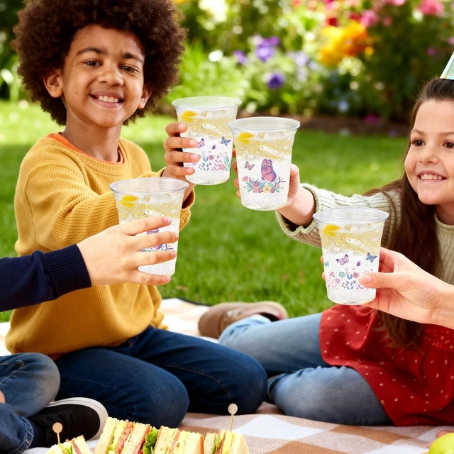 Alt view image 9 of 14 - 50 Pieces Butterfly Plastic Cups, 12 Oz Butterflies Floral Plastic Clear Disposable Drinking Cups for Spring Summer Party Favor Baby Shower Birthday Wedding Party Supplies
