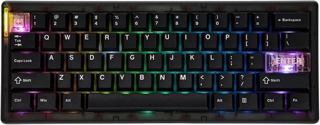 Alt view image 8 of 14 - MechLands CIDOO QK61 V2 VIA Programmable 60% Compact Keyboard, USB-C/BT5.0/2.4Ghz Wireless, Hot Swappable Custom Mechanical Keyboard with Gasket Mounted, PC Plate, 3000mAh Battery for Win/Mac (Black)