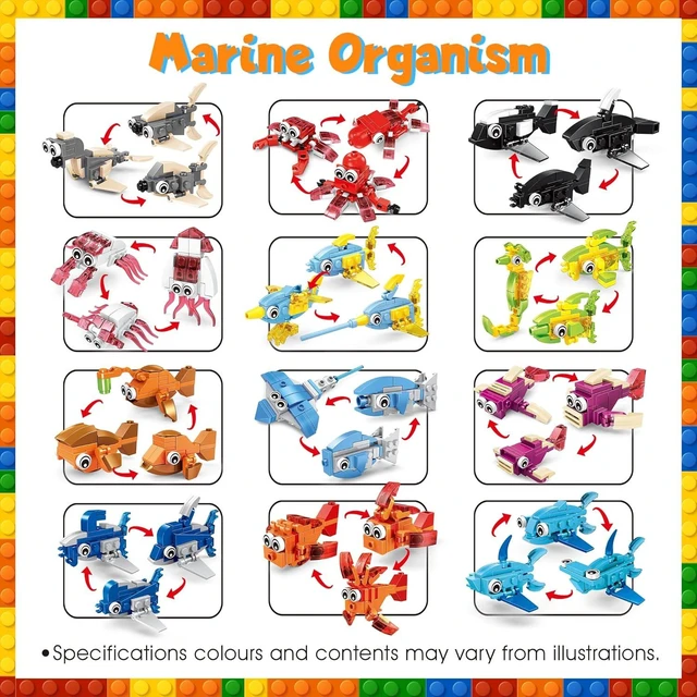 Alt view image 12 of 14 - 84 Pcs Building Blocks Party Favors with Animal Building Blocks for Kids Birthday Party Supplies