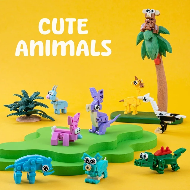 Alt view image 13 of 14 - 84 Pcs Building Blocks Party Favors with Animal Building Blocks for Kids Birthday Party Supplies