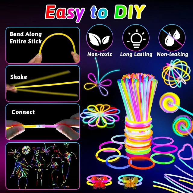 Alt view image 13 of 14 - 156Pcs Glow In The Dark Party Supplies for Kids/Adults, 4th of July Light Up Accessories LED Bracelet Necklaces Glasses Headband Glow Sticks Bulk Party Pack Neon Disco Birthday Pool Party Decorations