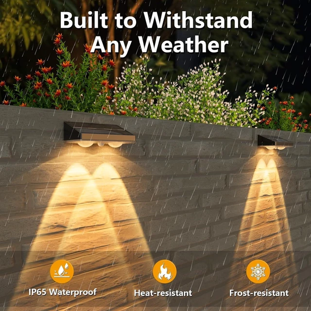 Alt view image 10 of 12 - NIORSUN Solar Fence Lights,8 Pack Solars Deck Light,Warm White Color,Outdoor Bulb Waterproof Led IP65,Power Patio Lamp with Lenses for Outside/Backyard/Railing/Yard(Black)
