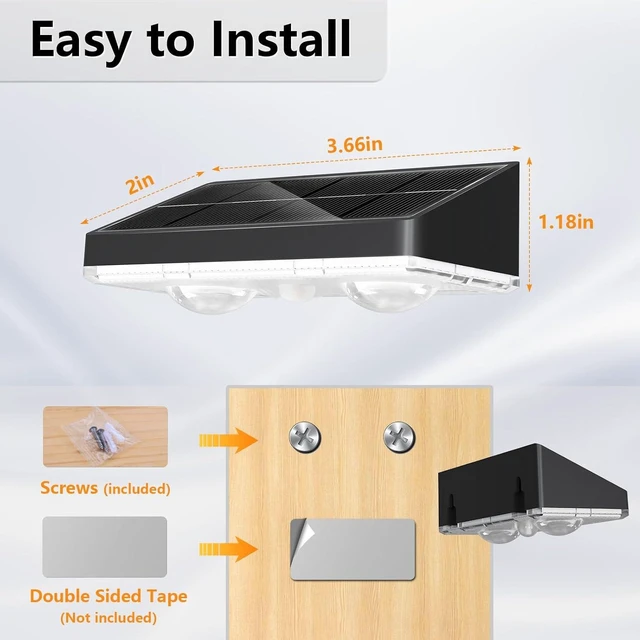 Alt view image 12 of 12 - NIORSUN Solar Fence Lights,8 Pack Solars Deck Light,Warm White Color,Outdoor Bulb Waterproof Led IP65,Power Patio Lamp with Lenses for Outside/Backyard/Railing/Yard(Black)