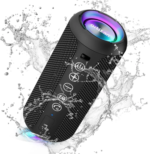 Alt view image 8 of 14 - Ortizan Portable Bluetooth Speaker (1st Gen), IPX7 Waterproof, Wireless, Big Sound and Deep Bass, TWS Pairing, 30Hrs of Playtime, for Home/Party/Outdoor/Beach, Birthday Gifts for Men Women - Black