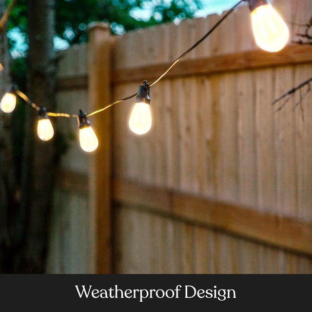 Alt view image 13 of 14 - Brightech Ambience Pro Solar Powered LED Outdoor String Lights - 27 Ft Commercial Waterproof Patio Lights with Flaming, Flickering Bulbs - Shatterproof String Lights for Your Halloween, Porch, Deck