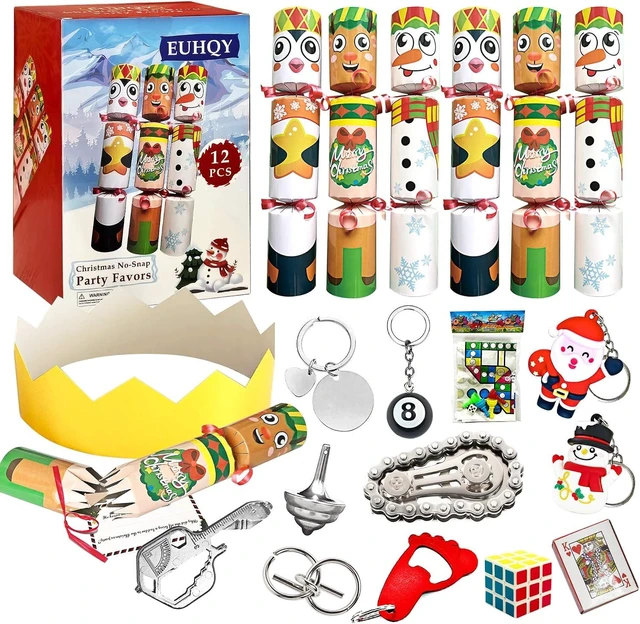 Alt view image 6 of 10 - 12Pack 10" Christmas Non-Snap Table Favors - Cute Characters Party Favors With Crown Hat, Jake and Xmas Gift For Christmas Parties Dinners Holidays