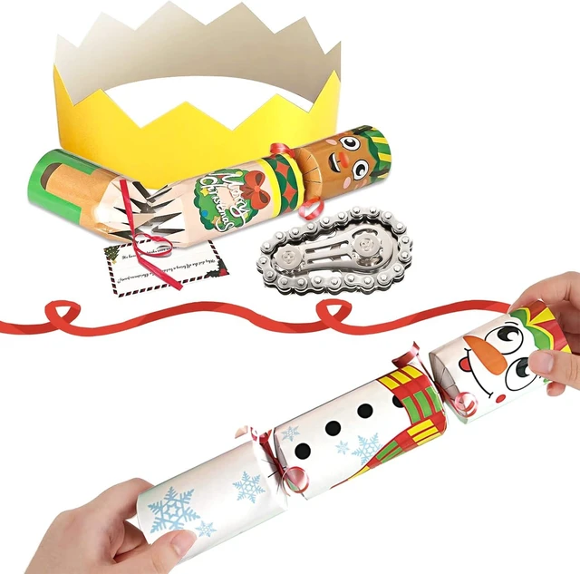 Alt view image 8 of 10 - 12Pack 10" Christmas Non-Snap Table Favors - Cute Characters Party Favors With Crown Hat, Jake and Xmas Gift For Christmas Parties Dinners Holidays