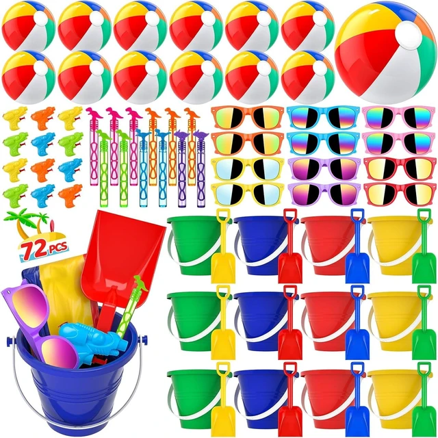 Alt view image 8 of 14 - GIFTINBOX Pool Party Favors Beach Party Favors - Pool Toys For Kids Ages 3 4 5 6 7 8 Beach Balls Bulk, Kids Sunglasses, Bubble Wands, Summer Toys for Party Supplies Birthday
