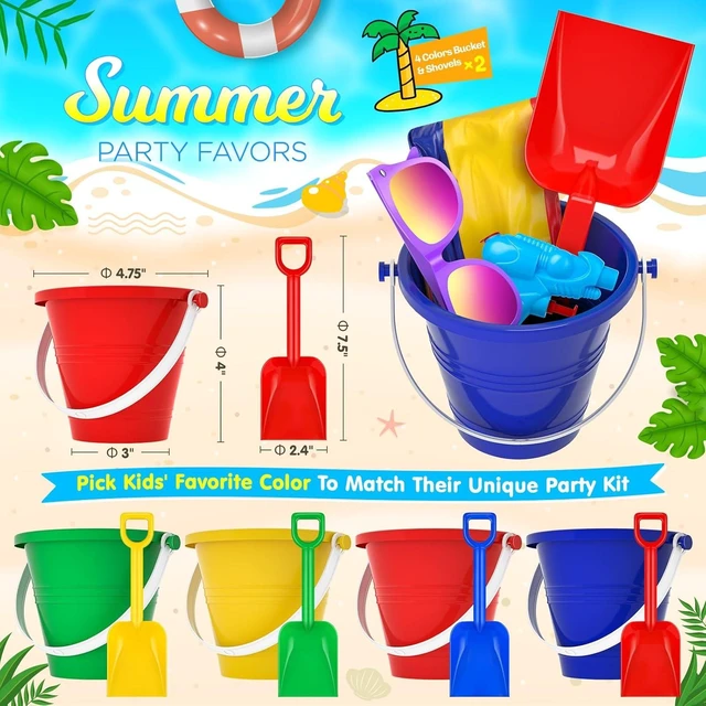 Alt view image 9 of 14 - GIFTINBOX Pool Party Favors Beach Party Favors - Pool Toys For Kids Ages 3 4 5 6 7 8 Beach Balls Bulk, Kids Sunglasses, Bubble Wands, Summer Toys for Party Supplies Birthday