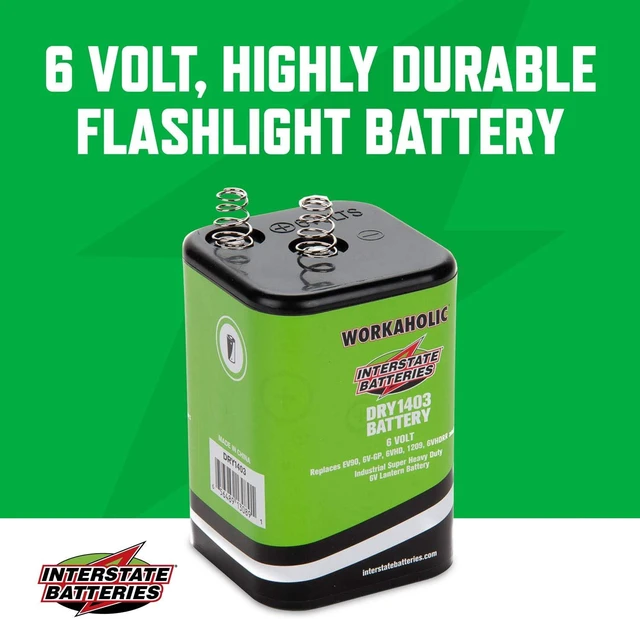 Alt view image 7 of 10 - Interstate Batteries 6V HD Lantern Flashlight Battery (6-Pack) 6 Volt 7000 mAH Square Shape Beam Light (Spring Terminals) Camping, Hiking, Household, Lamps, Outdoors (DRY1403)