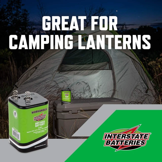 Alt view image 9 of 10 - Interstate Batteries 6V HD Lantern Flashlight Battery (6-Pack) 6 Volt 7000 mAH Square Shape Beam Light (Spring Terminals) Camping, Hiking, Household, Lamps, Outdoors (DRY1403)