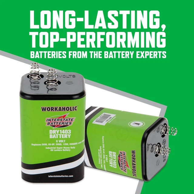 Alt view image 10 of 10 - Interstate Batteries 6V HD Lantern Flashlight Battery (6-Pack) 6 Volt 7000 mAH Square Shape Beam Light (Spring Terminals) Camping, Hiking, Household, Lamps, Outdoors (DRY1403)